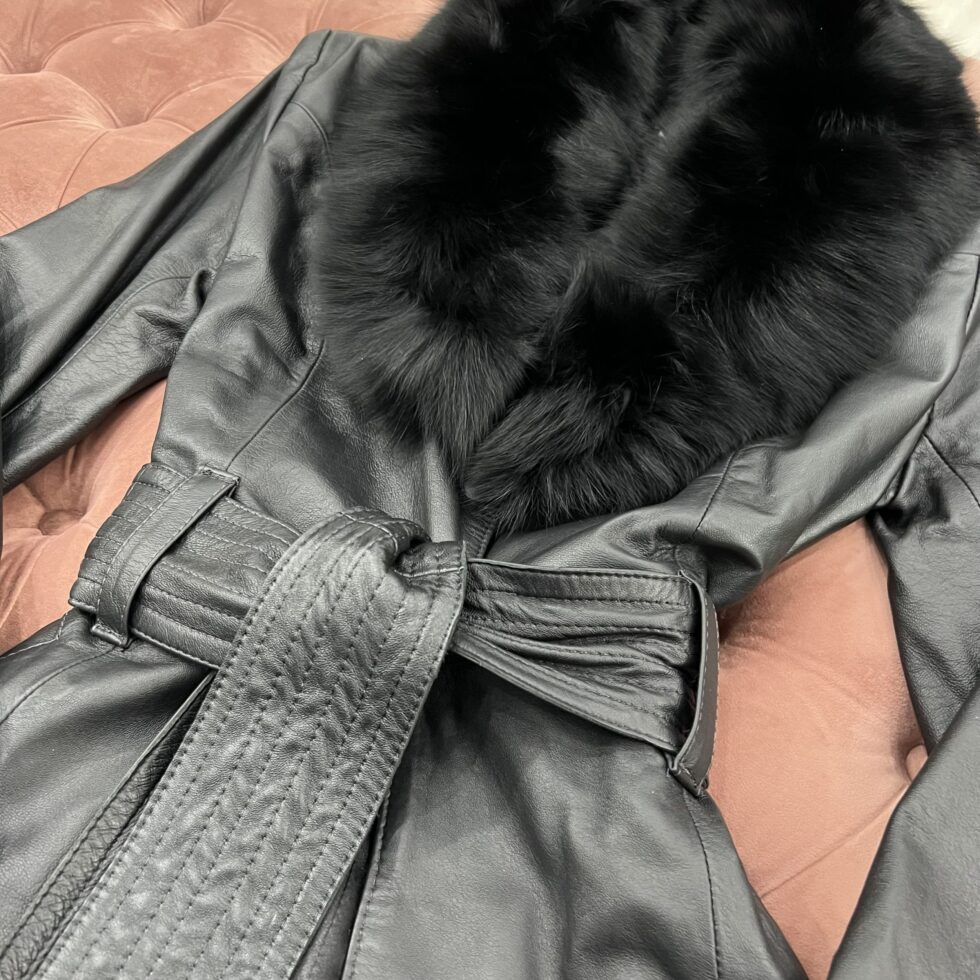 Gola de Pele 90cm - Preta