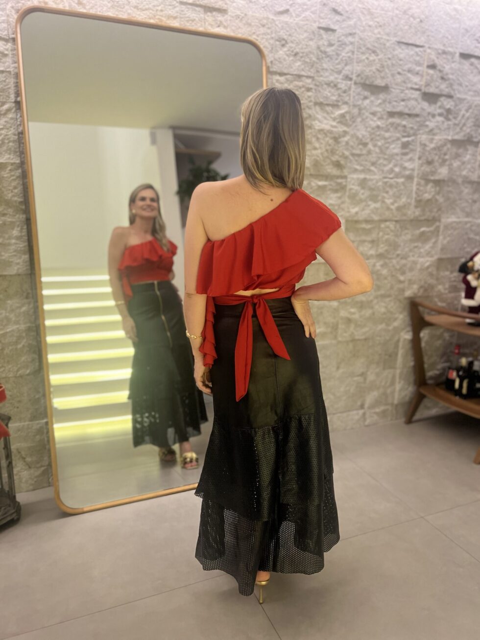 Saia Midi Babados Perfuro - Imagem 6