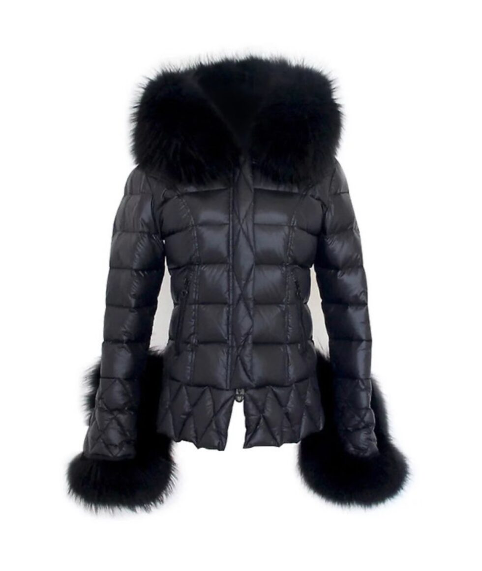 Casaco Impermeável com Pele Preto