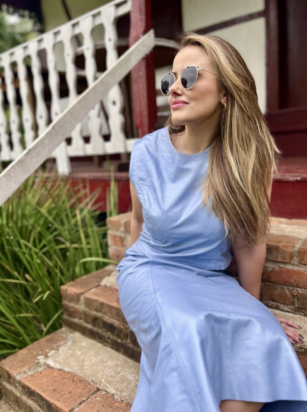 Conjunto Cropped Regata e Saia Midi Tradicional Azul