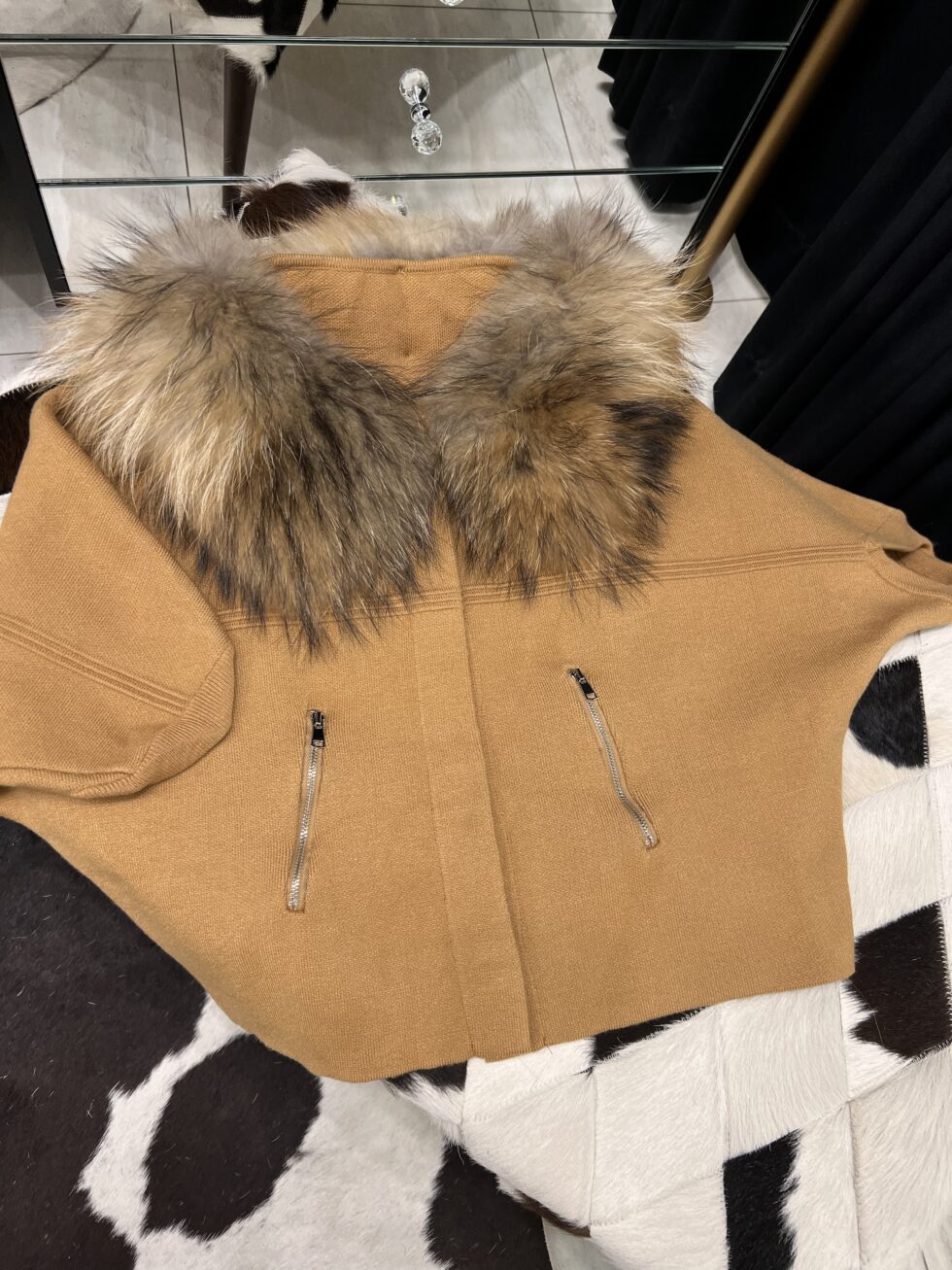 Casaqueto Cashmere com Pele Caramelo