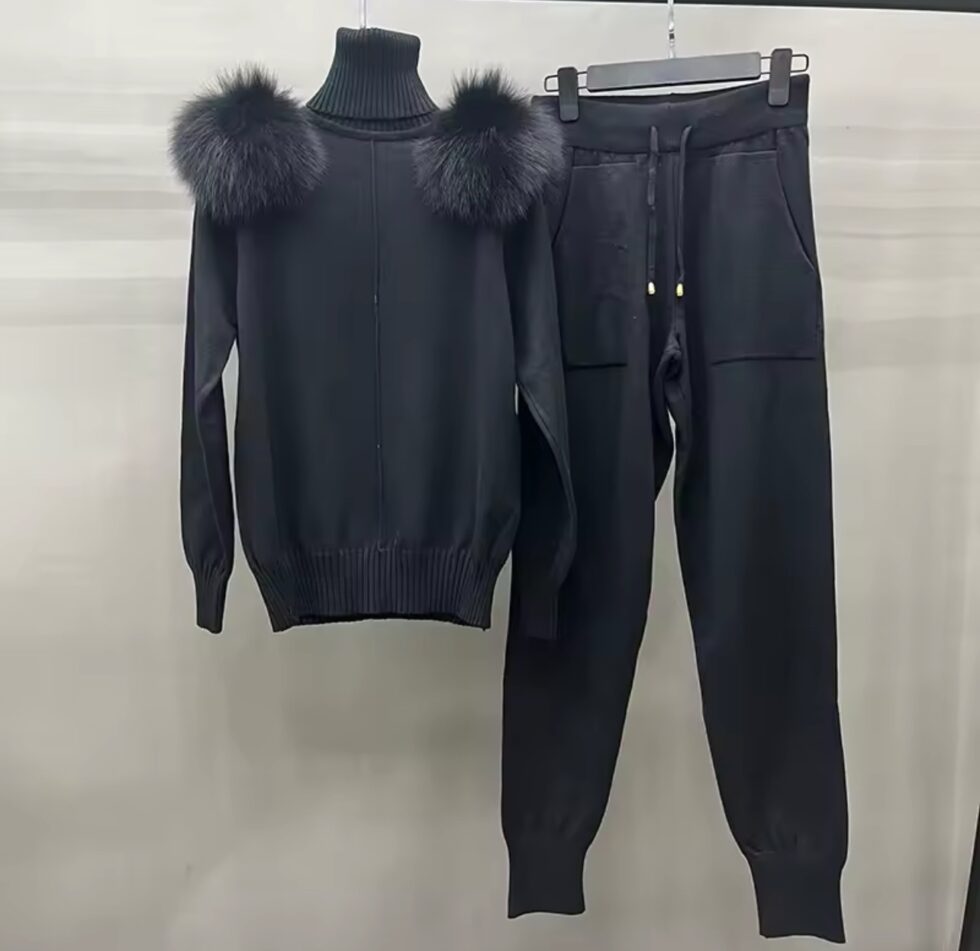 Conjunto Cahmere Pele Ombros e Calça com Punhos - Imagem 2