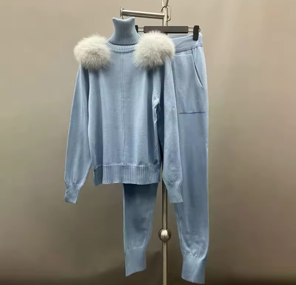 Conjunto Cahmere Pele Ombros e Calça com Punhos - Imagem 4