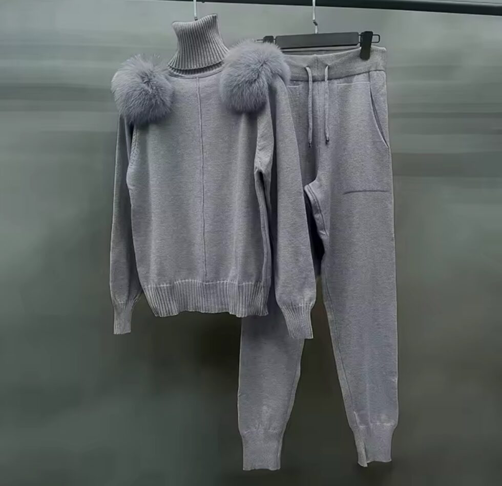 Conjunto Cahmere Pele Ombros e Calça com Punhos - Imagem 5