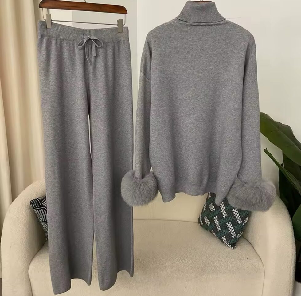 Conjunto Cashmere com Pele Punhos e Calça Soltinha - Imagem 6