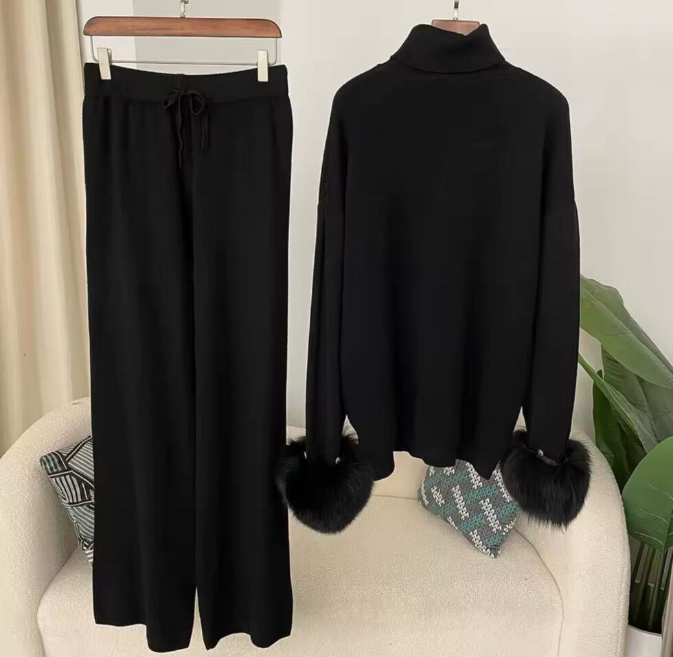 Conjunto Cashmere com Pele Punhos e Calça Soltinha - Imagem 8