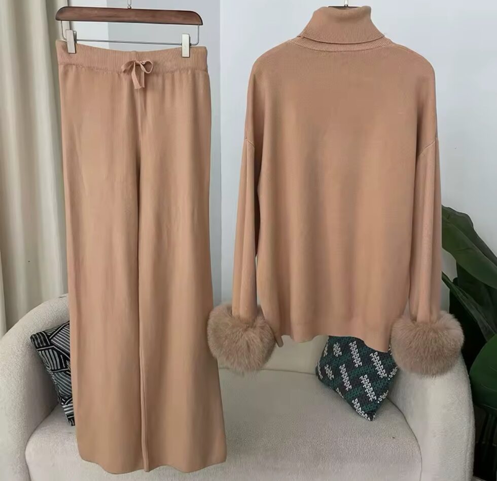 Conjunto Cashmere com Pele Punhos e Calça Soltinha - Imagem 9