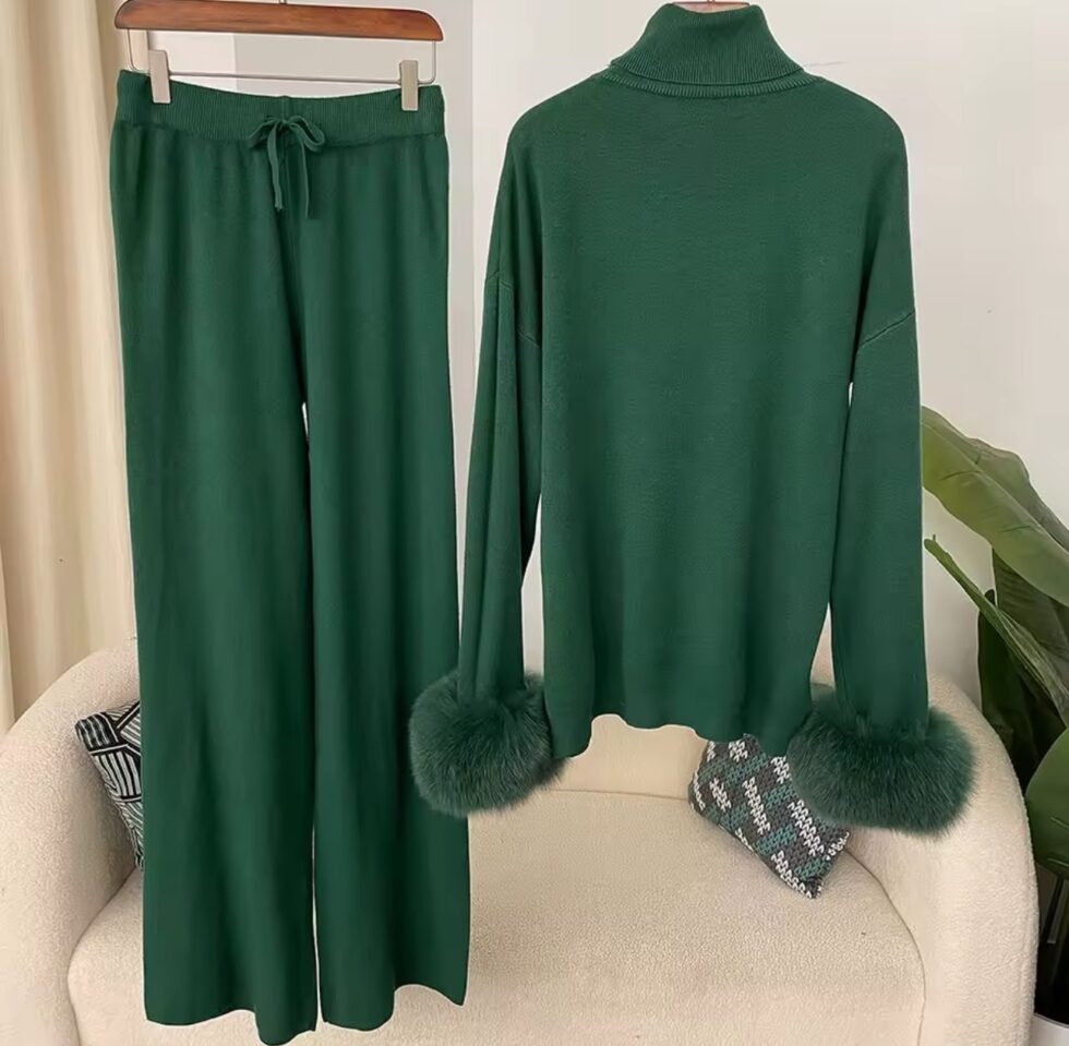 Conjunto Cashmere com Pele Punhos e Calça Soltinha - Imagem 11