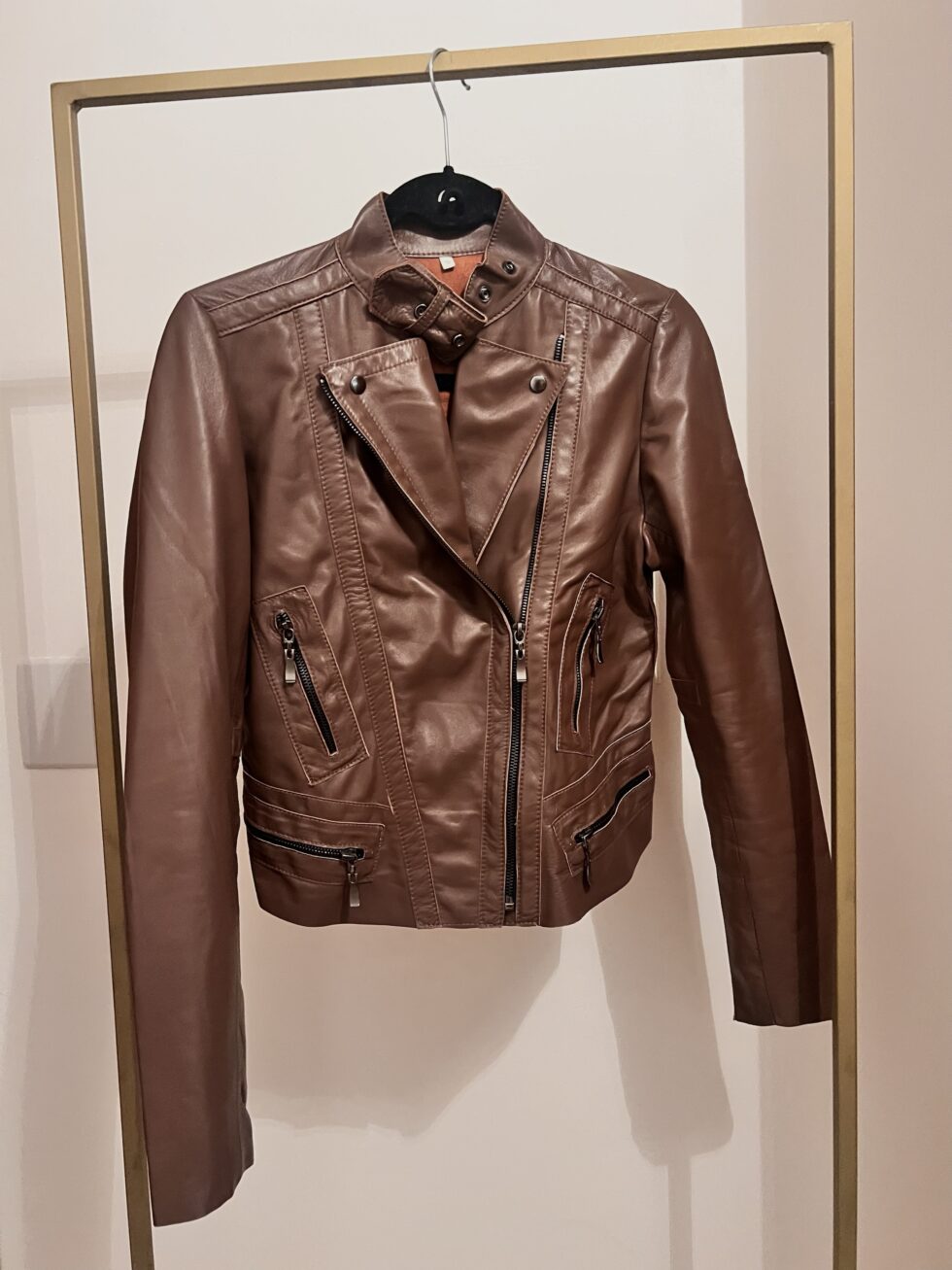 Jaqueta Biker Marrom Chocolate