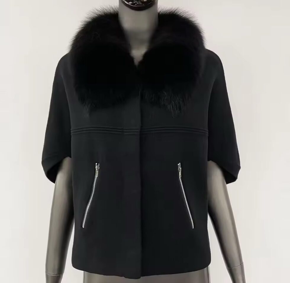 Cópia de Casaqueto Cashmere com Pele Preto - Imagem 2