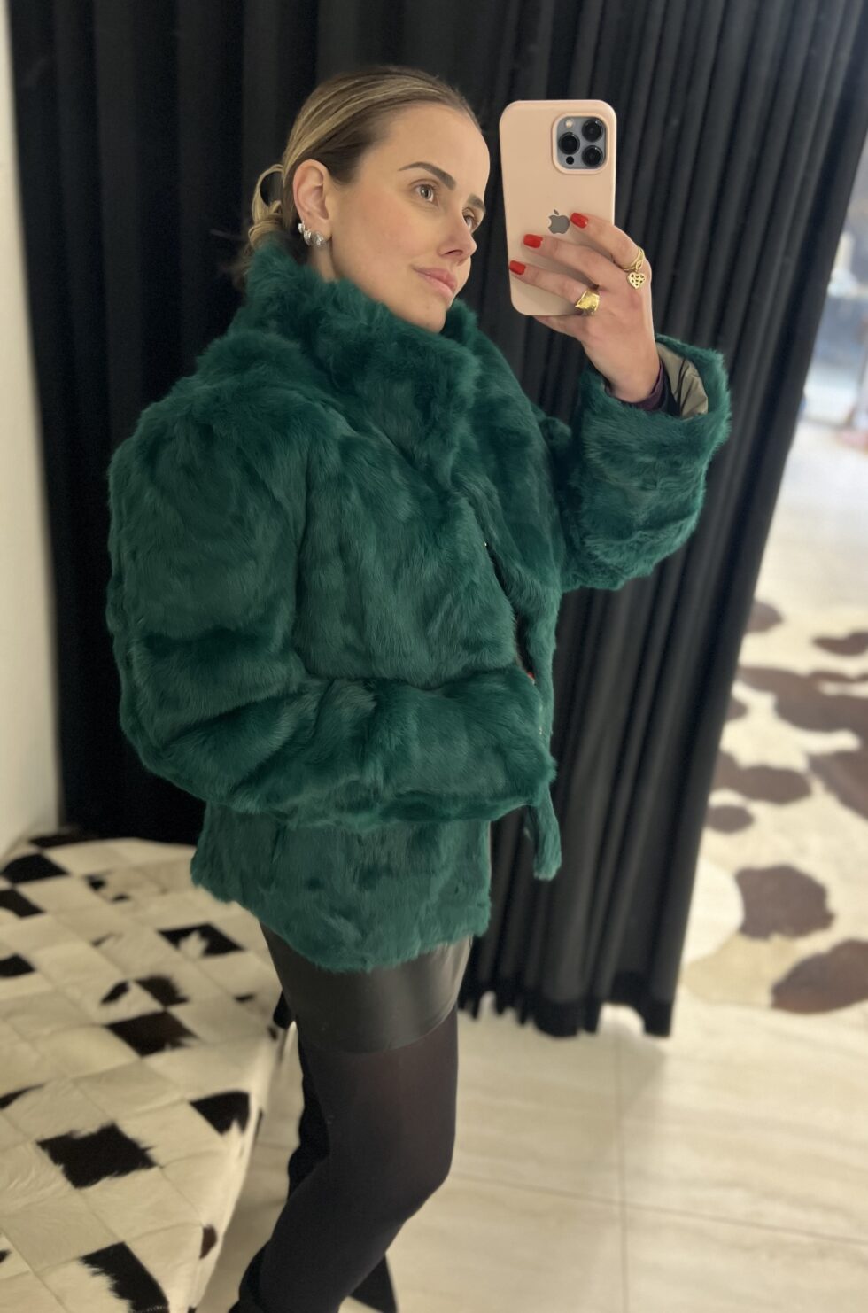 Casaco de Pele Tradicional - Verde Esmeralda
