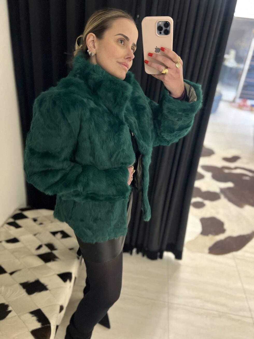 Casaco de Pele Tradicional - Verde Esmeralda - Imagem 5