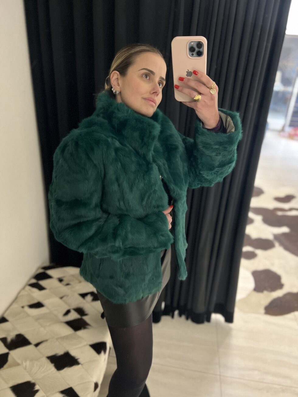 Casaco de Pele Tradicional - Verde Esmeralda - Imagem 3