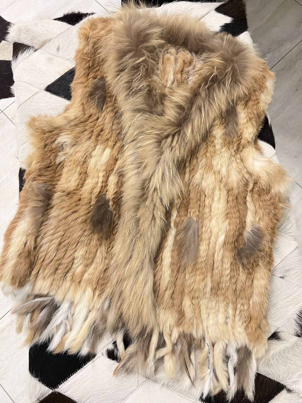 Colete de Pele Tramado - Natural Claro