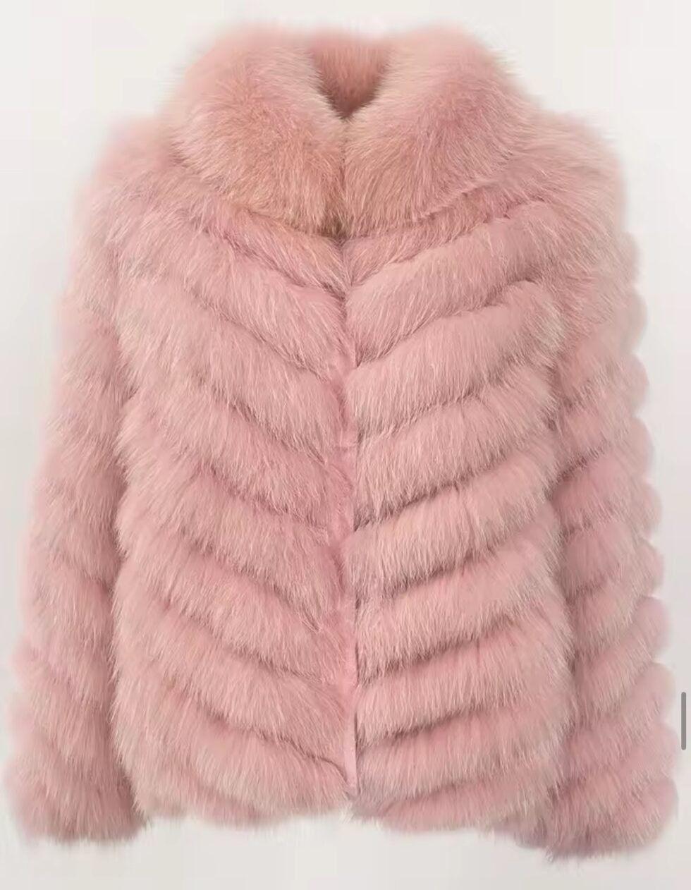 Casaco de Pele Reversível - Rosa claro