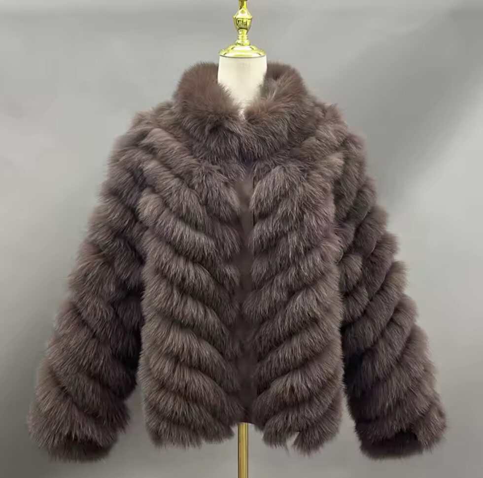 Casaco de Pele Reversível - Marrom