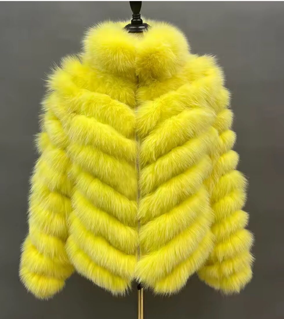 Casaco de Pele Reversível - Amarelo