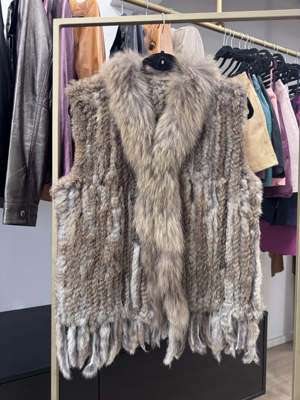 Colete de pele cor Natural - tamanho único